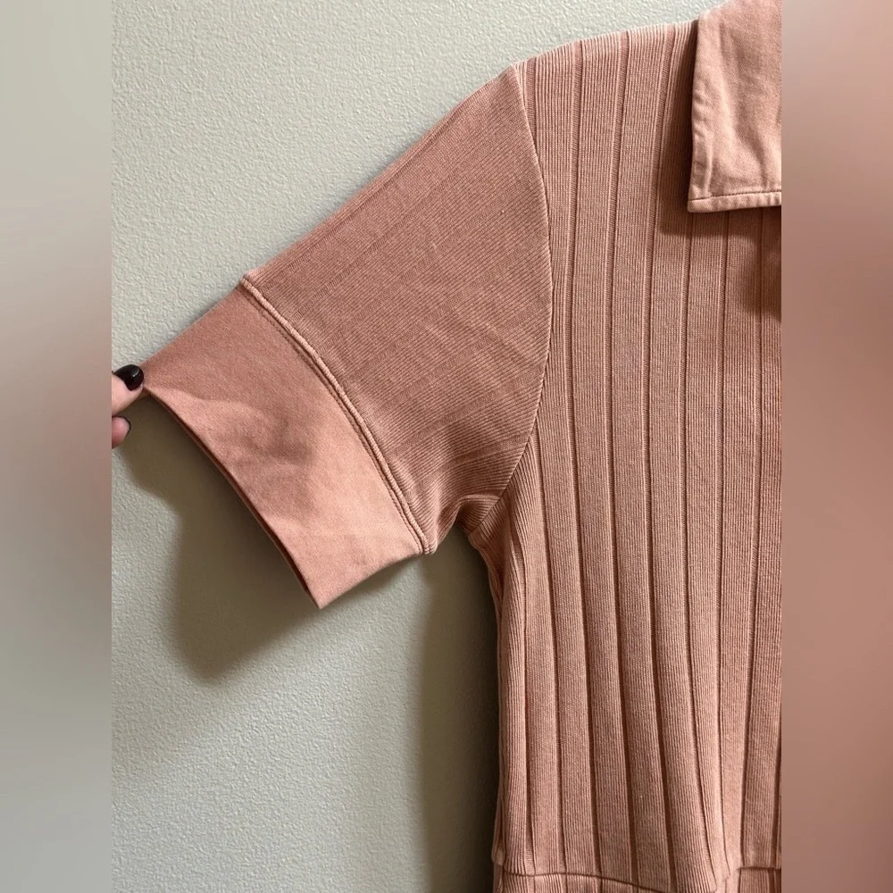 NEW Free People Beach New Afternoon Ribbed 100% Cotton Mini Dress Rose Women’s S